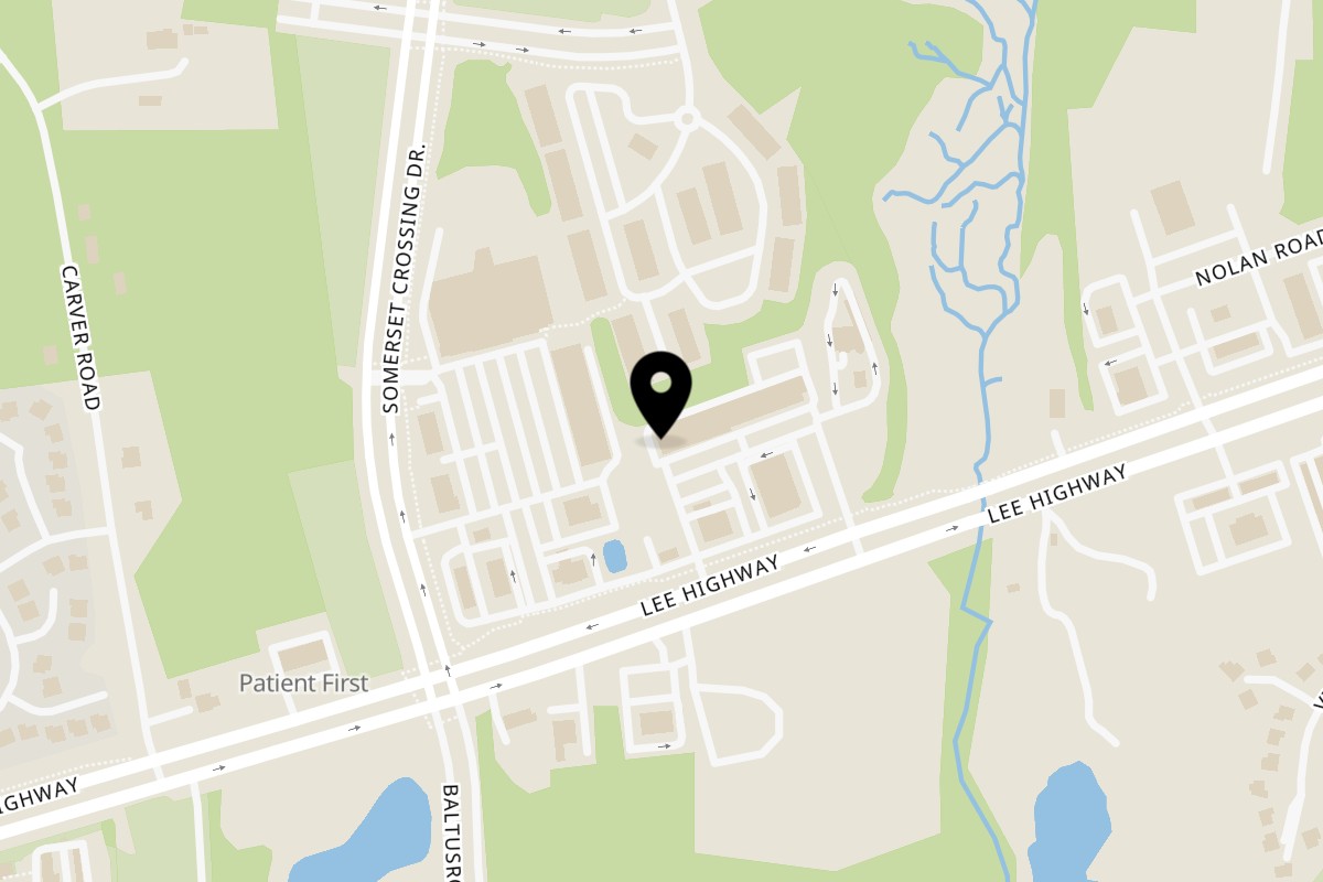 Map showing the location of Taste of India on 14706 Lee Hwy in Gainesville